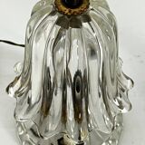 Mid-Century pair of Ercole Barovier Murano glass and brass table lamps. 1940s