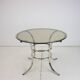 Midcentury Chrome and Glass Dining Table, Italy 1970s