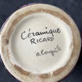 Ricard ceramic pitcher signed o.conguis