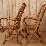 Pair Rattan Armchairs