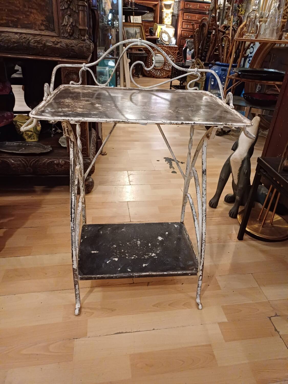 Small Art Nouveau wrought iron side table from the 1900s