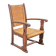 Modernist Brutalist Armchair in Rush and Oak, 1950s