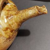 Ceramic 20th century enameled stoneware teapot signature to identify