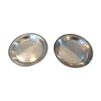 Pair of Christofle silver metal bottle undersides