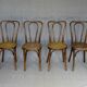 4 Thonet Mundus N°A 48 caned bistro chairs 1930
