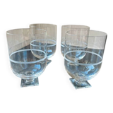 4 Vera Wang Wedgwood "Bande" collection glasses - 11 cm