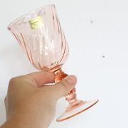 Set of 6 wine glasses in pink glass, Rosaline, by Arcoroc