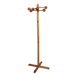 Swedish coat rack in solid pine circa 1970