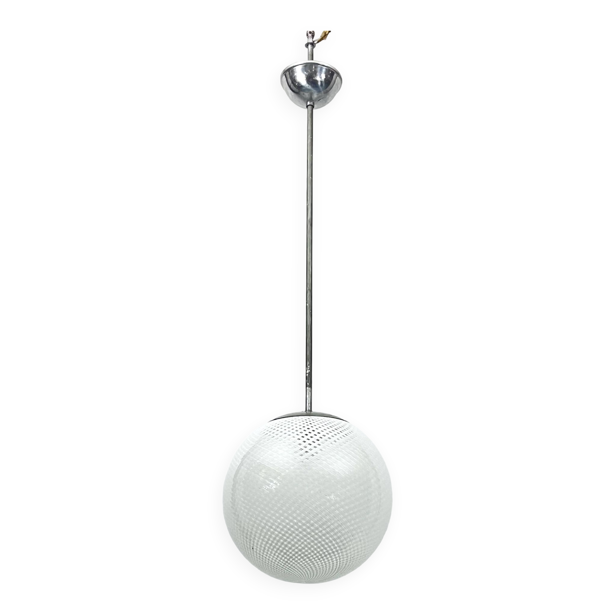 Mid-Century Venini Reticello sphere pendant. Italy 1950s