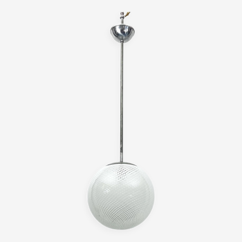 Mid-Century Venini Reticello sphere pendant. Italy 1950s