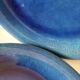 6 assiettes en grès émaillé – bleu cobalt & turquoise