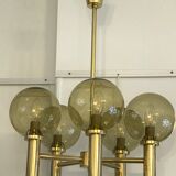5-globe smoked brass chandelier