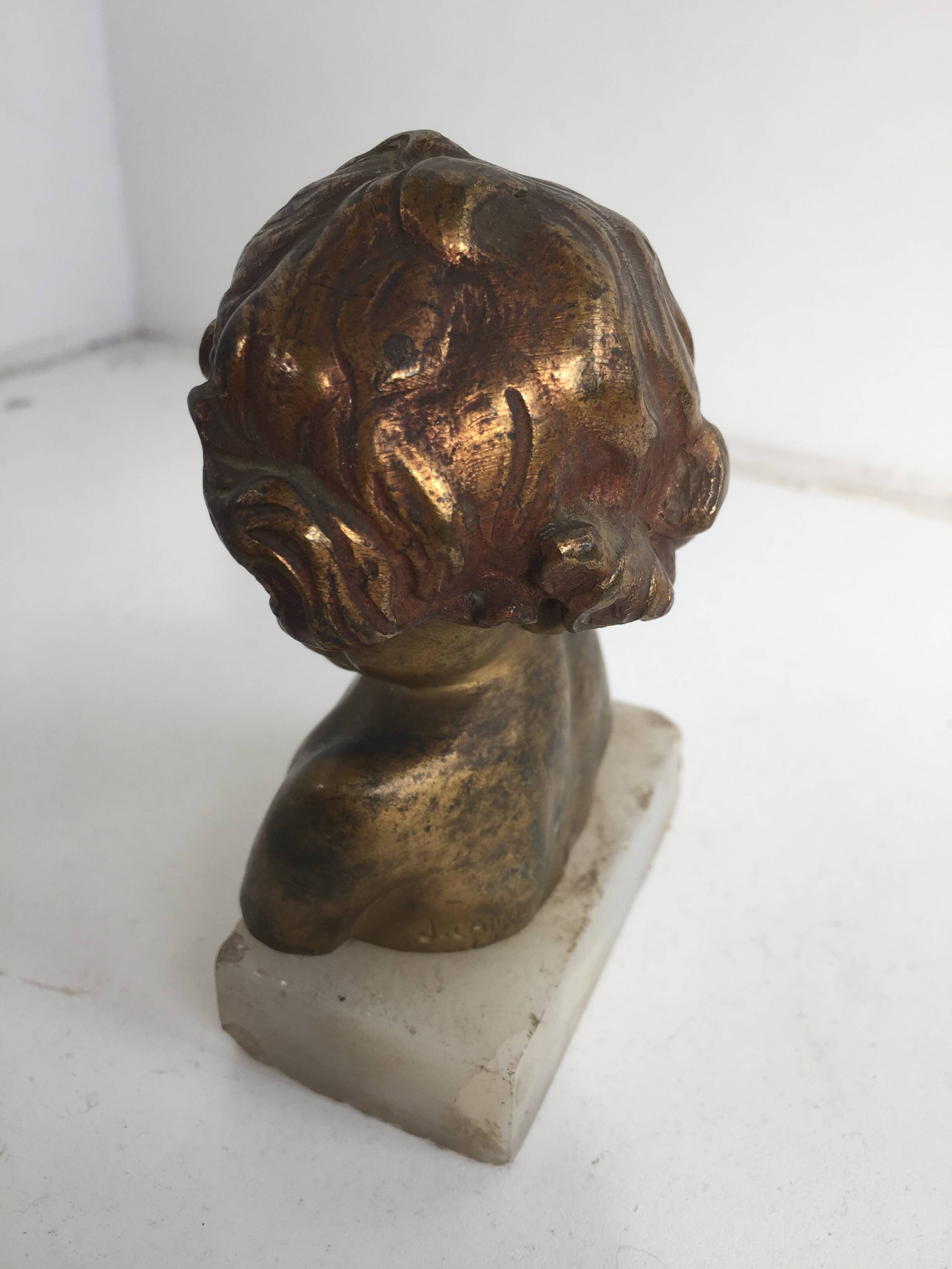 Bronze child bust of Jean Marie Camus