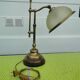 Lampe Italienne 45cm vintage bois, laiton et verre