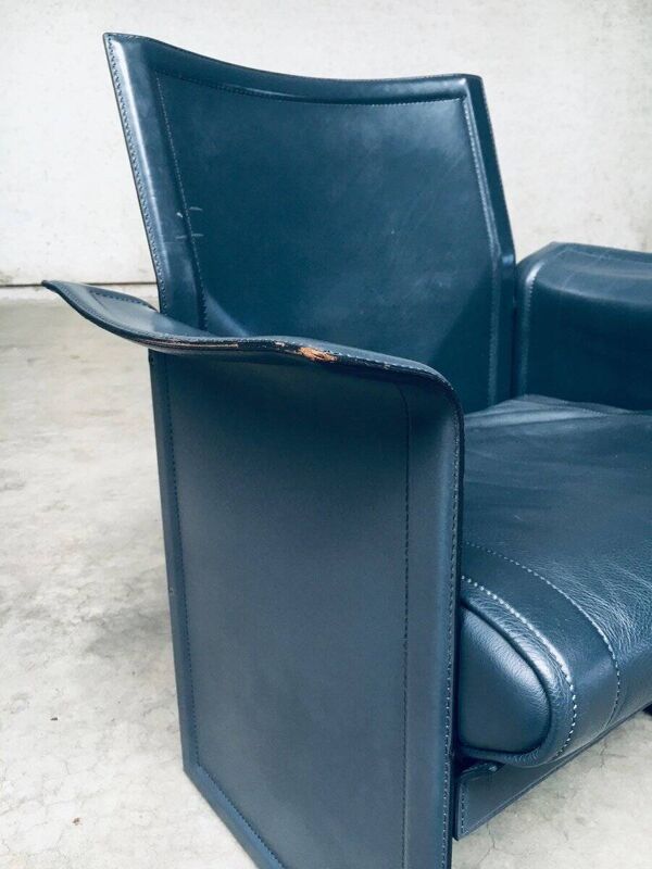 Postmodern Korium KM1 Leather Armchair by Tito Agnoli for Matteo Grassi, Italy, 1980s