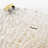 Set of large 1970s Italian brass & Murano glass wall lights