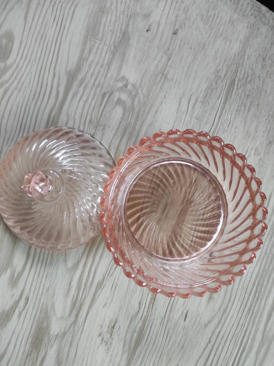 Pink glass candy box