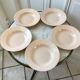 Lot de 5 assiettes creuses rose pâles Digoin Sarreguemines années 40
