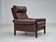 1970s, Danish armchair, original condition, furniture leather, dark oak wood.