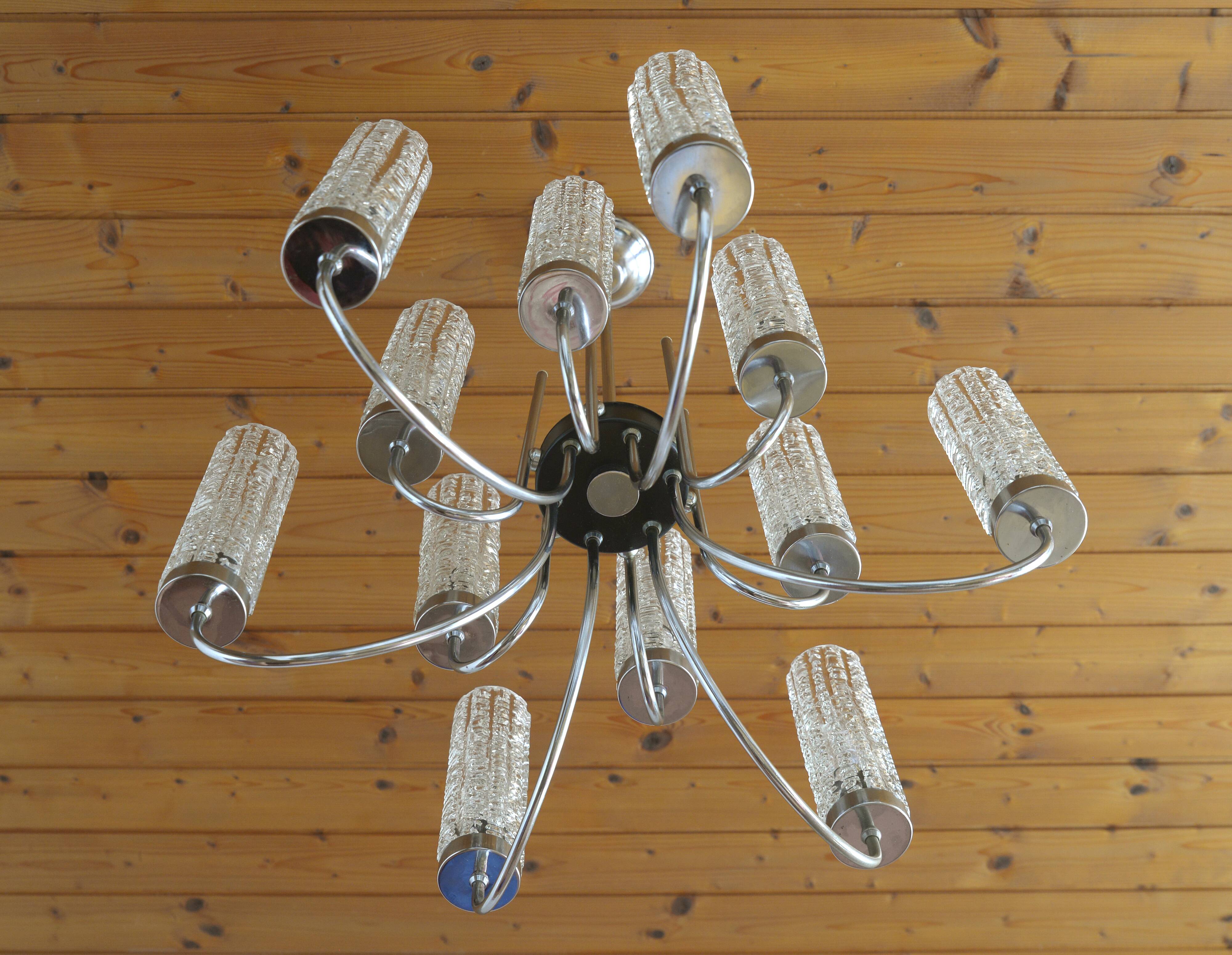 Hanging Lamp Vintage Pendant Light Large Light Fixture Glass Chandelier