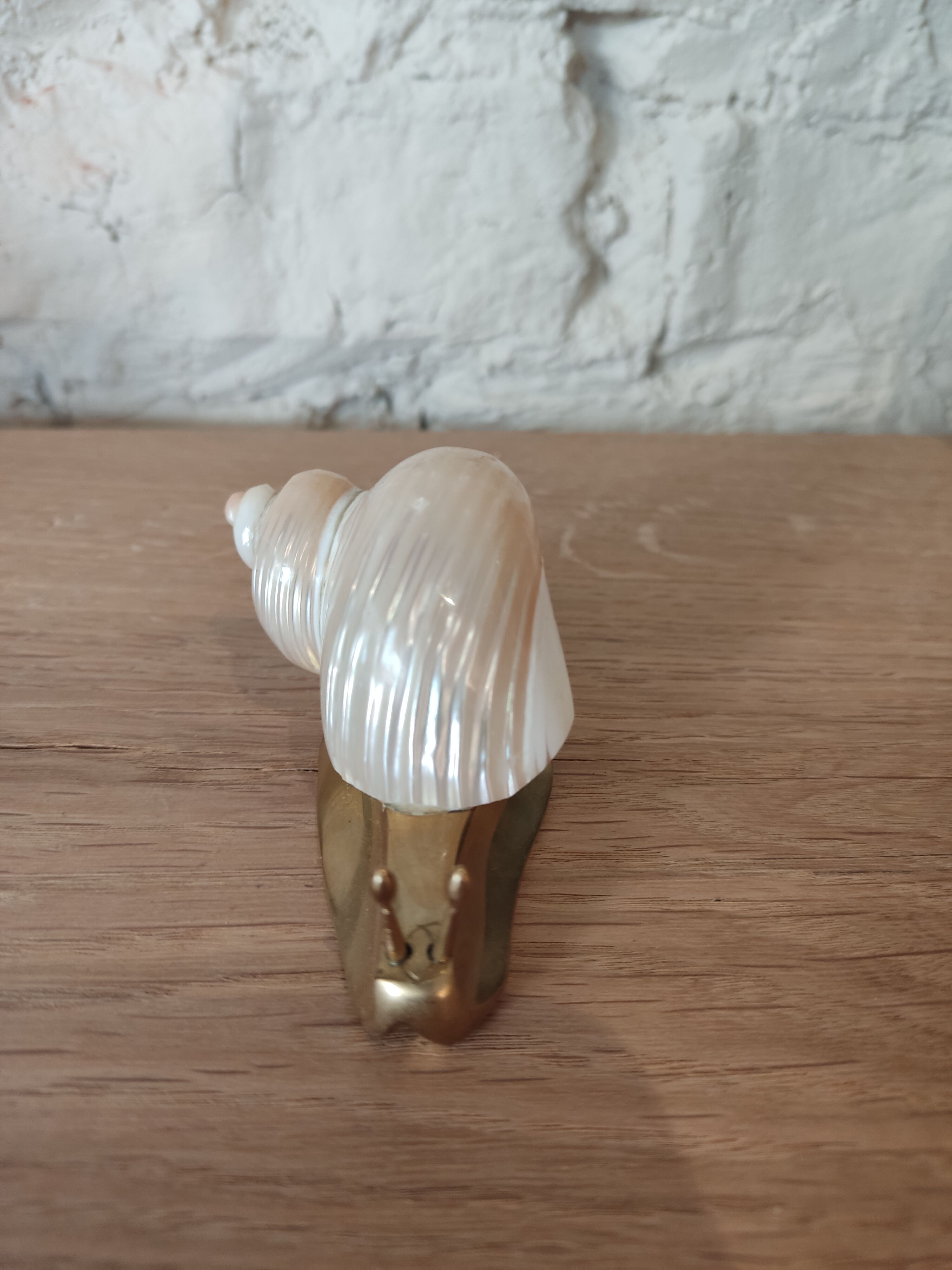 Brass snail paperweight