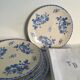 6 flat plates, blue décor