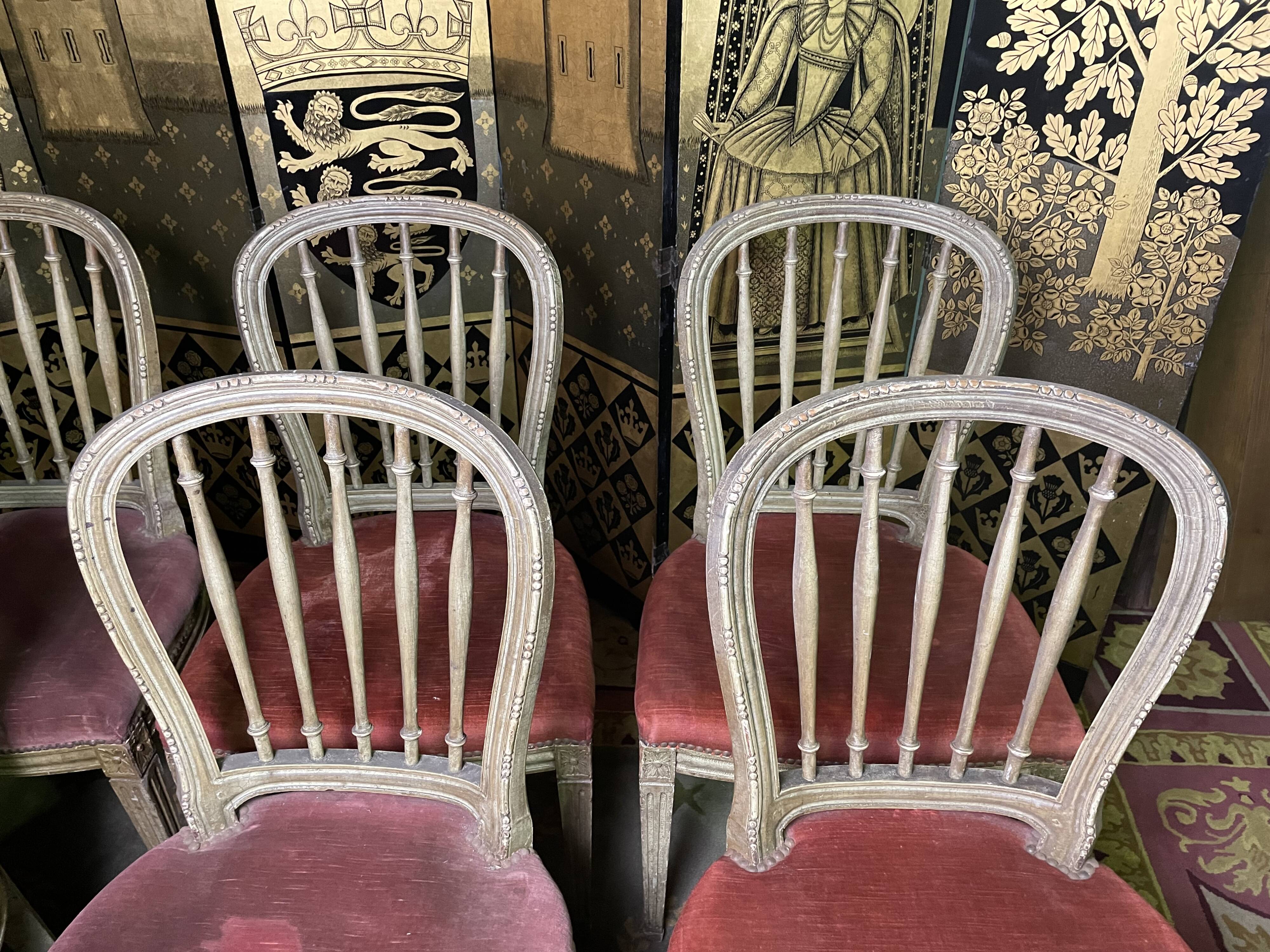 Suite of 8 chairs bars style Louis XVI 1950