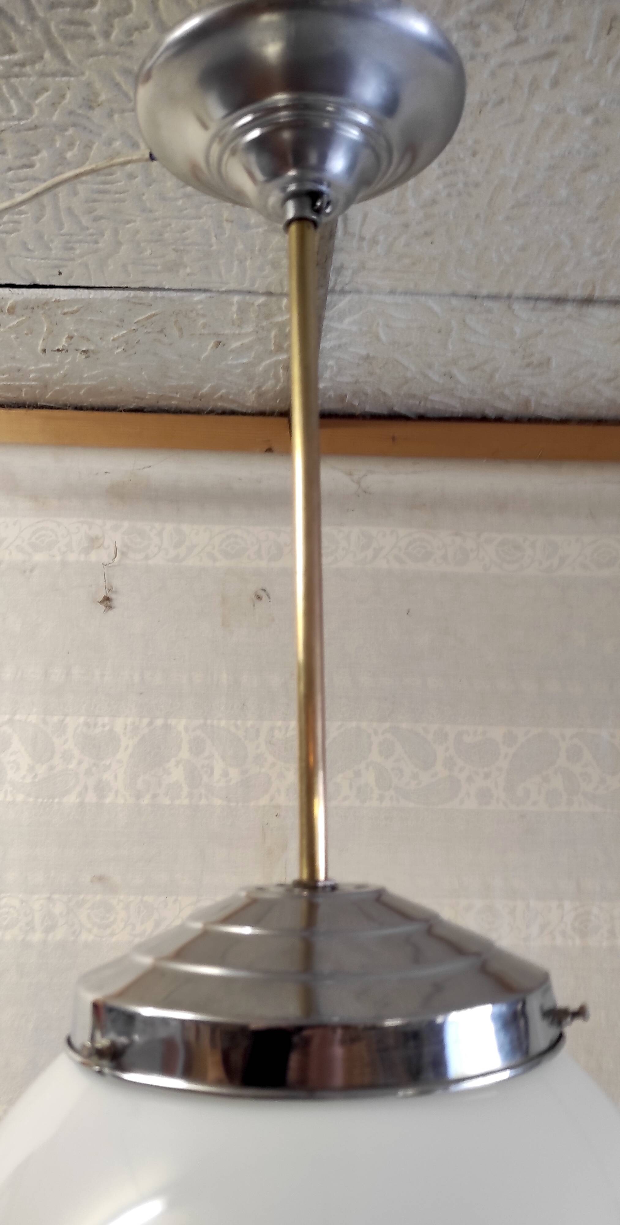 Bauhaus opaline globe pendant light 25 cm - mid-20th century