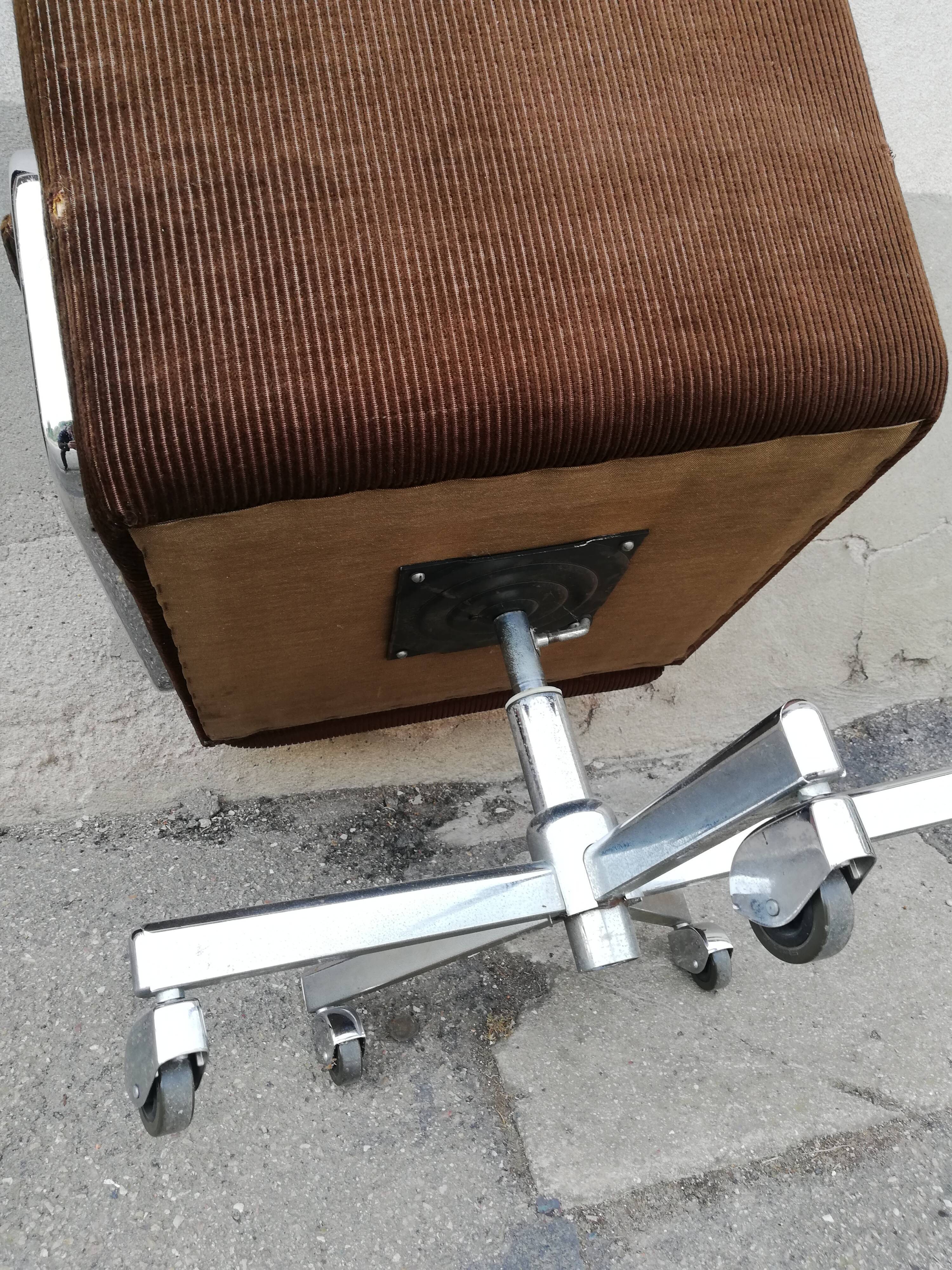 Fauteuil  vintage tissu marron