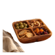 Vintage exotic wood aperitif platter – 4-compartment monkey pod style dish