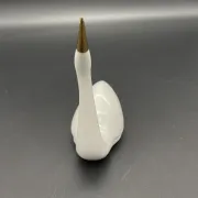 Porcelain Swan Hollóháza – Hungary – Vintage figurine with a golden beak