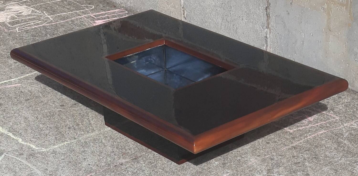 Signed coffee table (Jean Claude Mahey, 70s)