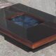 Signed coffee table (Jean Claude Mahey, 70s)