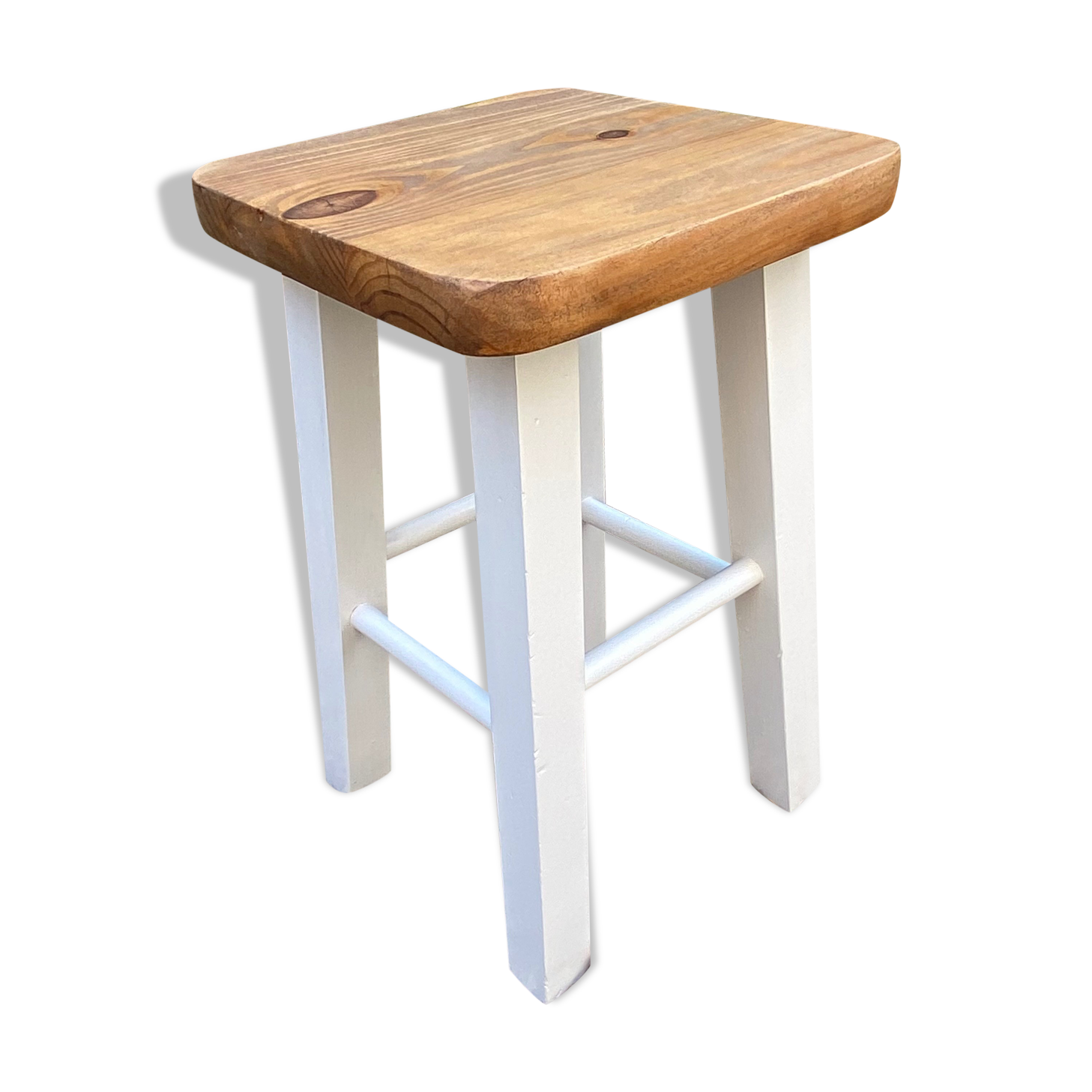 Tabouret vintage bois années 1970