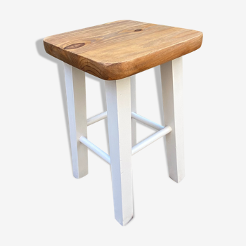 Tabouret vintage bois années 1970