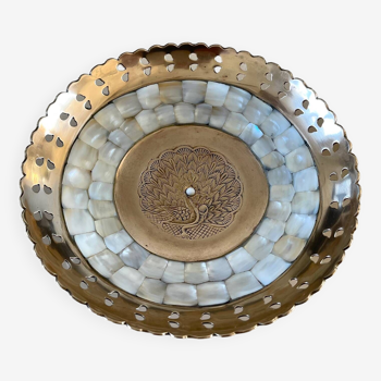 Brass and mother-of-pearl pocket tray