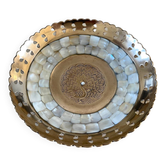 Brass and mother-of-pearl pocket tray