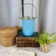 Vintage ice bucket in blue opaline and gold metal
