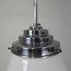 Art Deco pendant lamp with ribbed white globe, 1930s