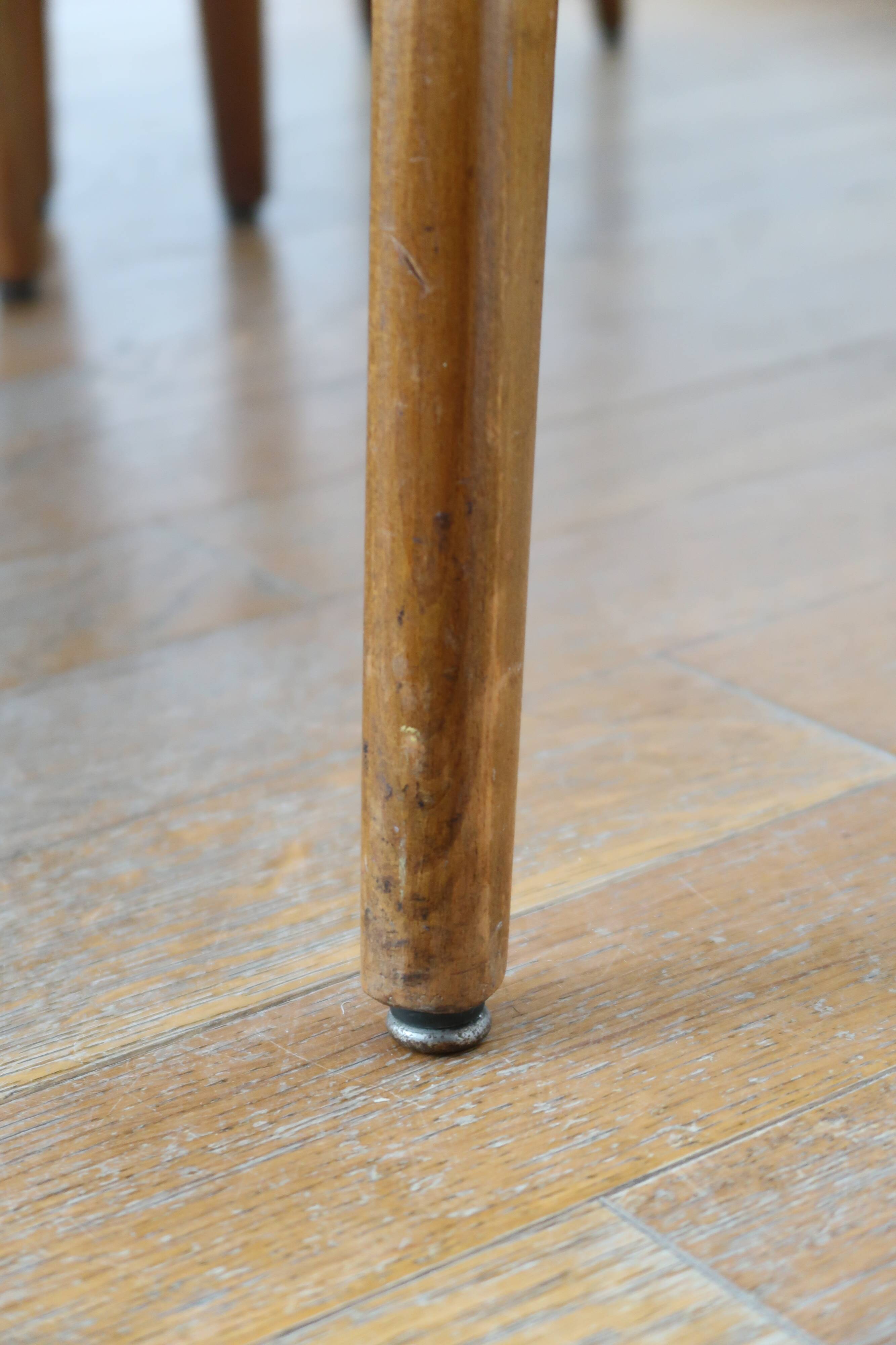 6 Scandinavian beech skai chairs