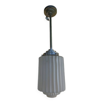 art deco pendant lamp in molded glass