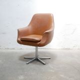 Vintage swivel desk chair in imitation leather