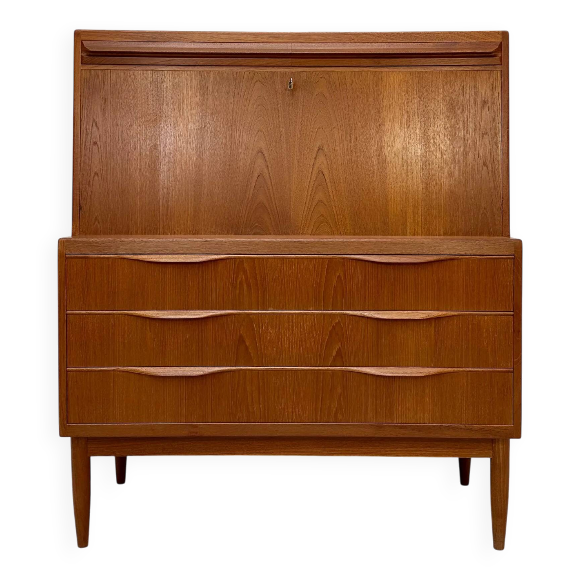 1960s Vintage Danish Teak Secretary by Erling Torvits for Klim Møbelfabrik