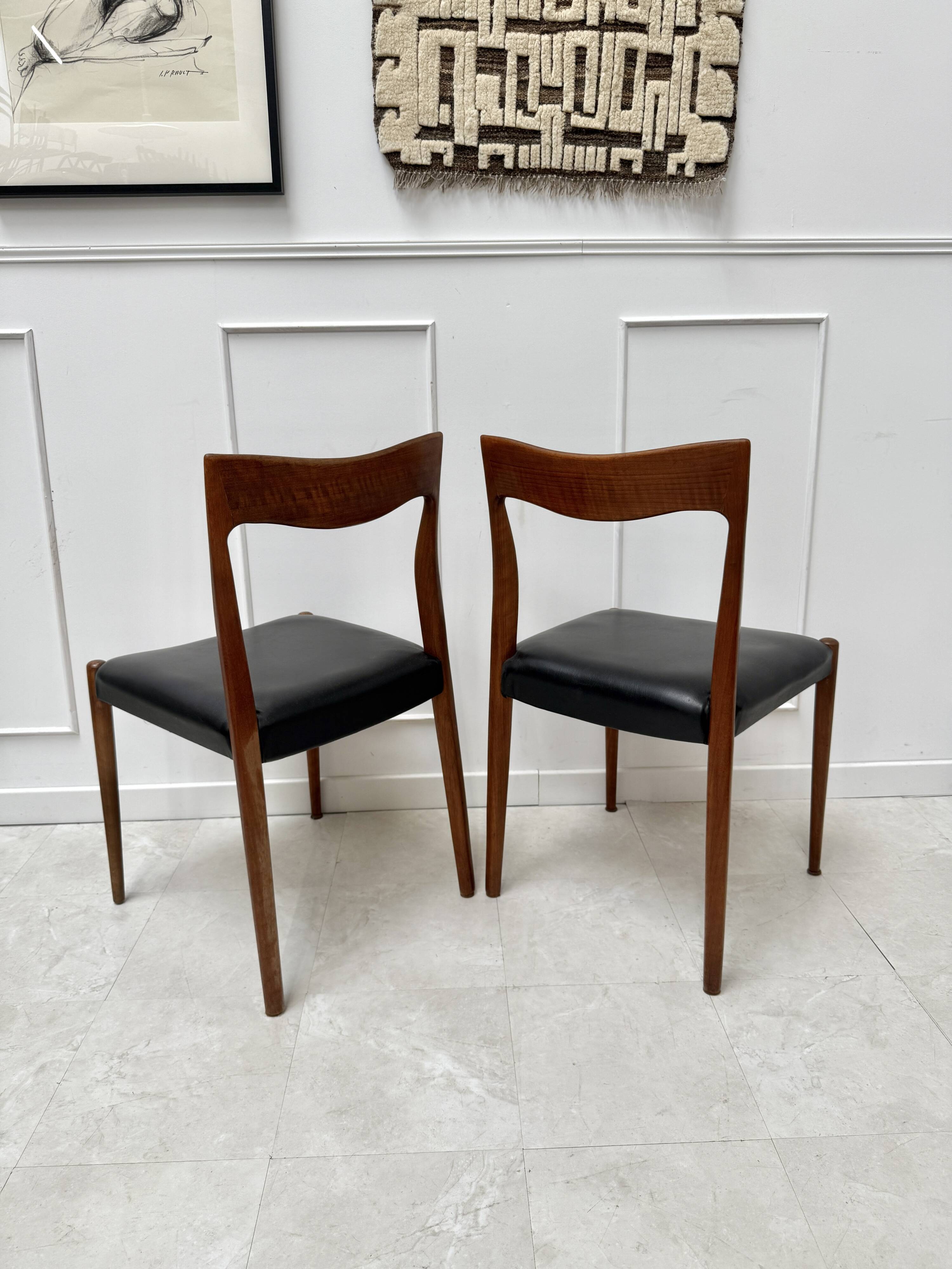 Set of 5 Danish teak chairs