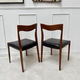 Set of 5 Danish teak chairs