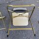 2 folding opera theatre chairs in gold-plated steel and beige velvet, 1970