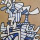 Screenprint after Jean Dubuffet framed under glass 27 cm by 32 cm