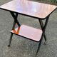 Desserte scandinave double plateau brillant laqué