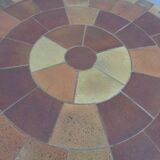 Large pine and ceramic coffee table by Lisbeth Sallingboe for Sallingboe, Denmark, 1970s.