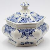 Old blue and white ceramic box